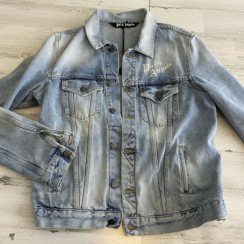 SOLD Palm Angels Blue Denim Jacket Size XL Men - Picture 9 of 12